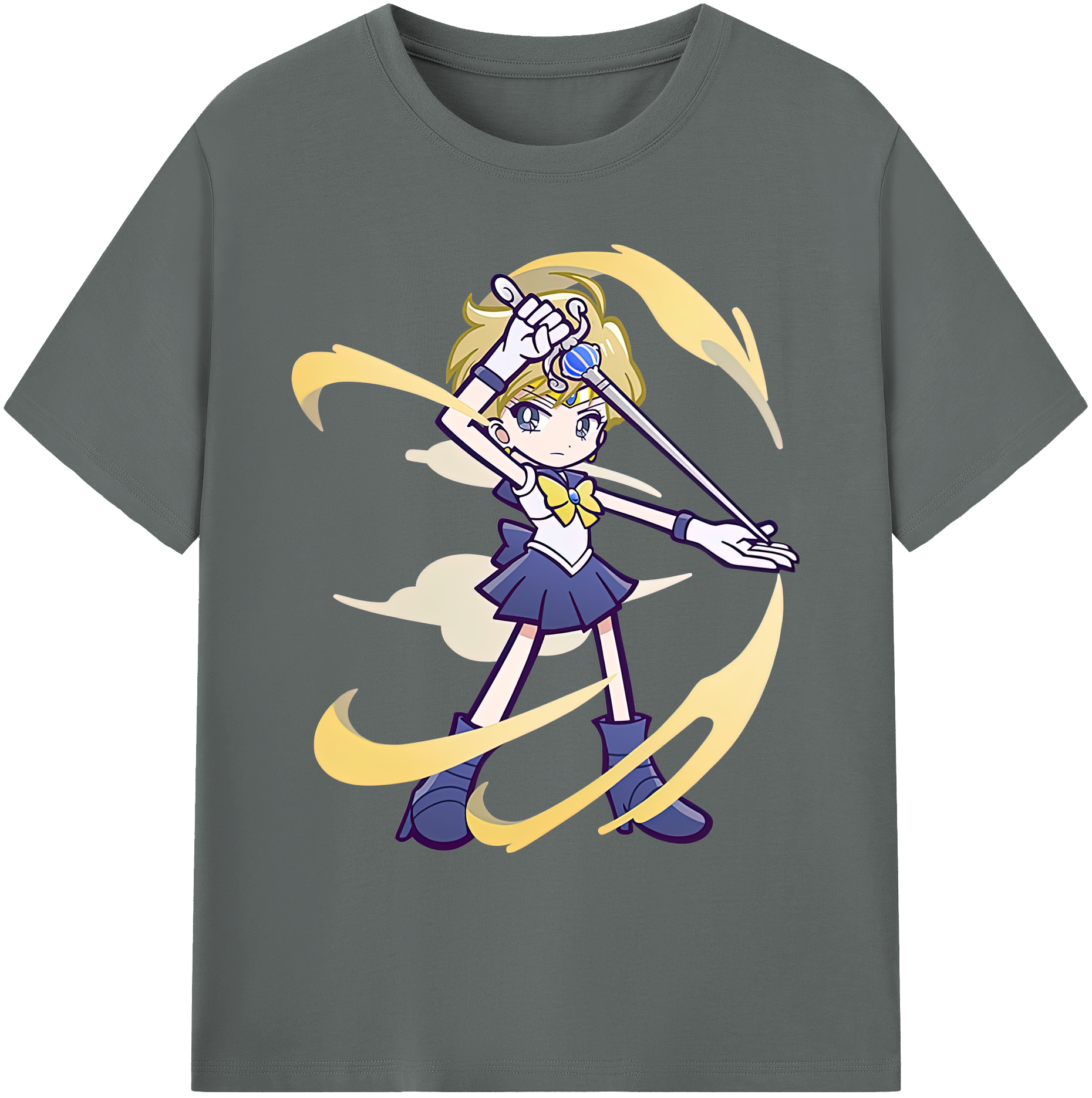 （画像用） 美少女戦士セーラームーン 天王はるか Sailor Moon Tenoh Haruka 綿100％ メンズ半袖Tシャツ｜肌触りやわらか＆通気性